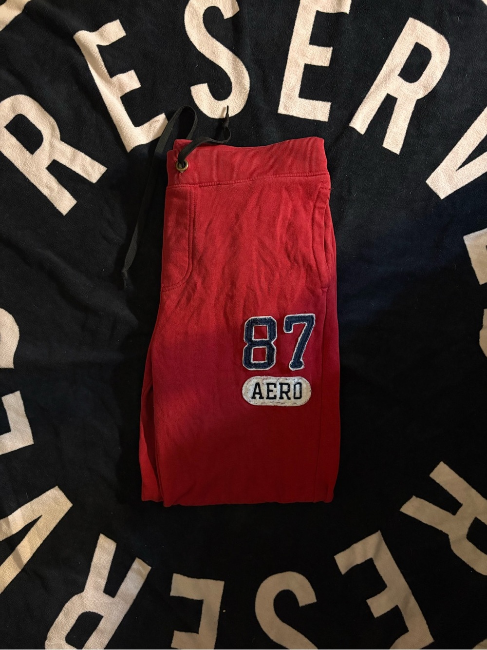 Kids Red Sweatpants with 87 Patch